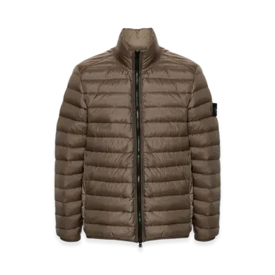 Stone Island 42924 Loom Woven Chambers Recycled Nylon Down-TC Hooded Jacket with Anti Drop - 24FW "Walnut Brown"