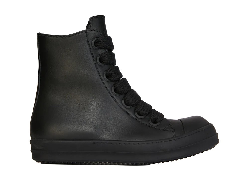Rick Owens SS26 Jumbolace Sneaks Full Grain Cow Leather "Black"