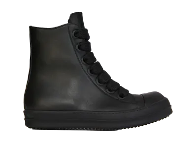 Rick Owens SS26 Jumbolace Sneaks Full Grain Cow Leather "Black"