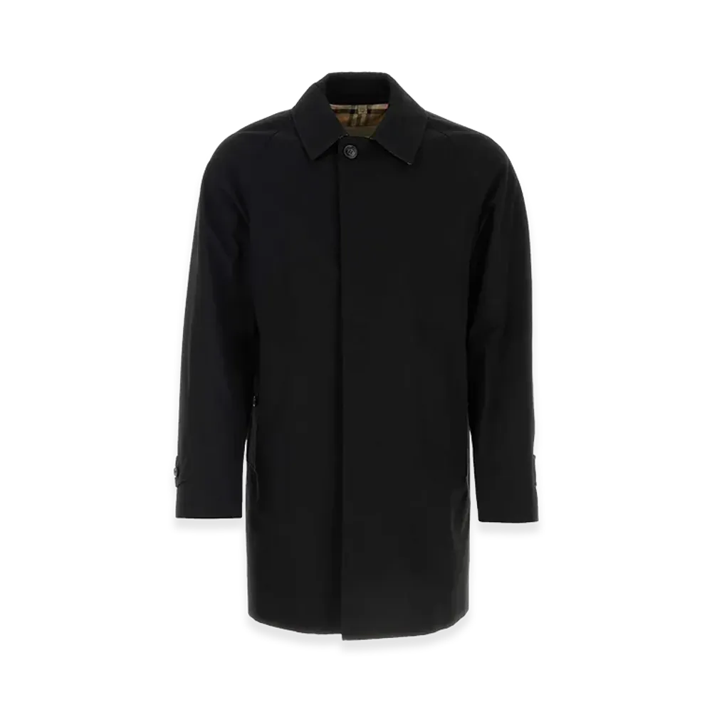 Burberry Gabardine Heritage Camden Overcoat "Black"
