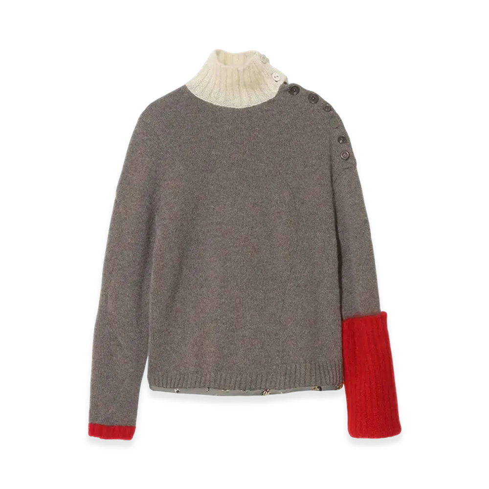UNDERCOVER Cashmere Mohair Mix Knit Pullover "Top Gray"