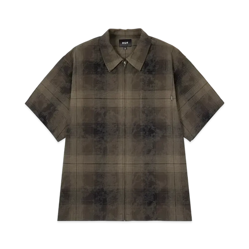 HUF Summer 25 Tie Dye Plaid Zip Shirt "Thyme"