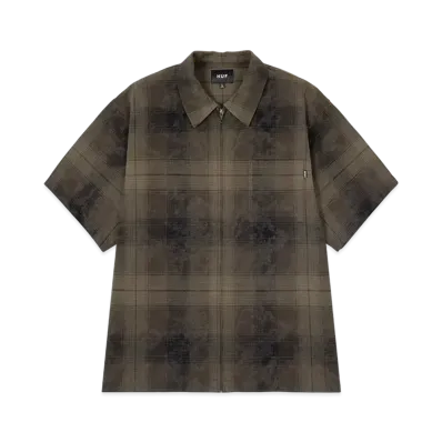 HUF Summer 25 Tie Dye Plaid Zip Shirt "Thyme"