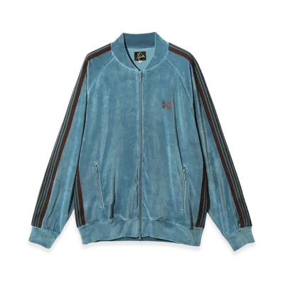 NEEDLES R.C. Track Jacket Velour "Blue Grey"