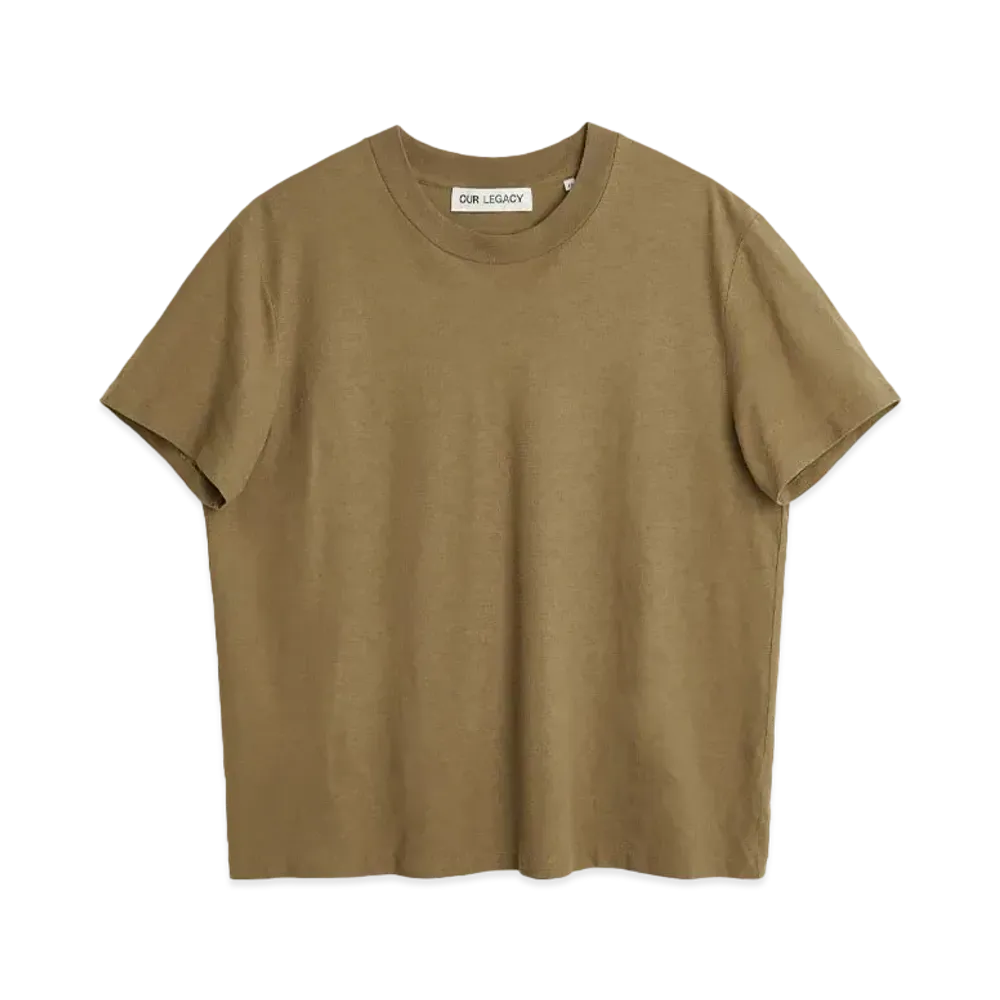 OUR LEGACY Hover T-Shirt Dry Crepe "Capers Green"