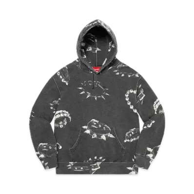 Supreme Studded Collars Hooded Sweatshirt "Black"