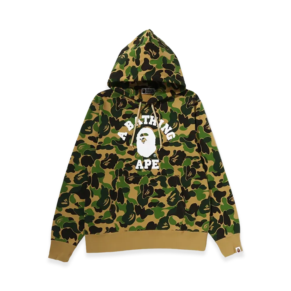 A BATHING APE ABC Camo College Pullover Hoodie "Green"