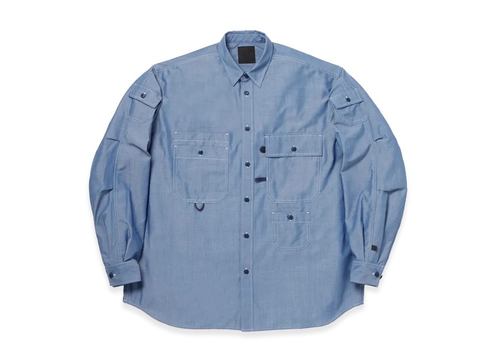 DAIWA PIER39 Women's Tech Multi Pocket Chambray Shirt L/S "Blue"