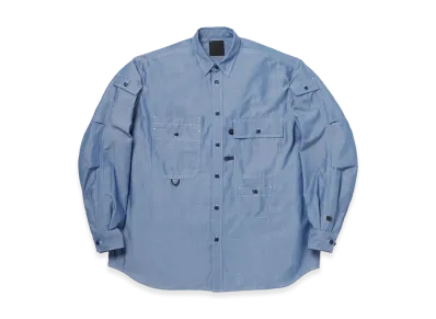 DAIWA PIER39 Women's Tech Multi Pocket Chambray Shirt L/S "Blue"