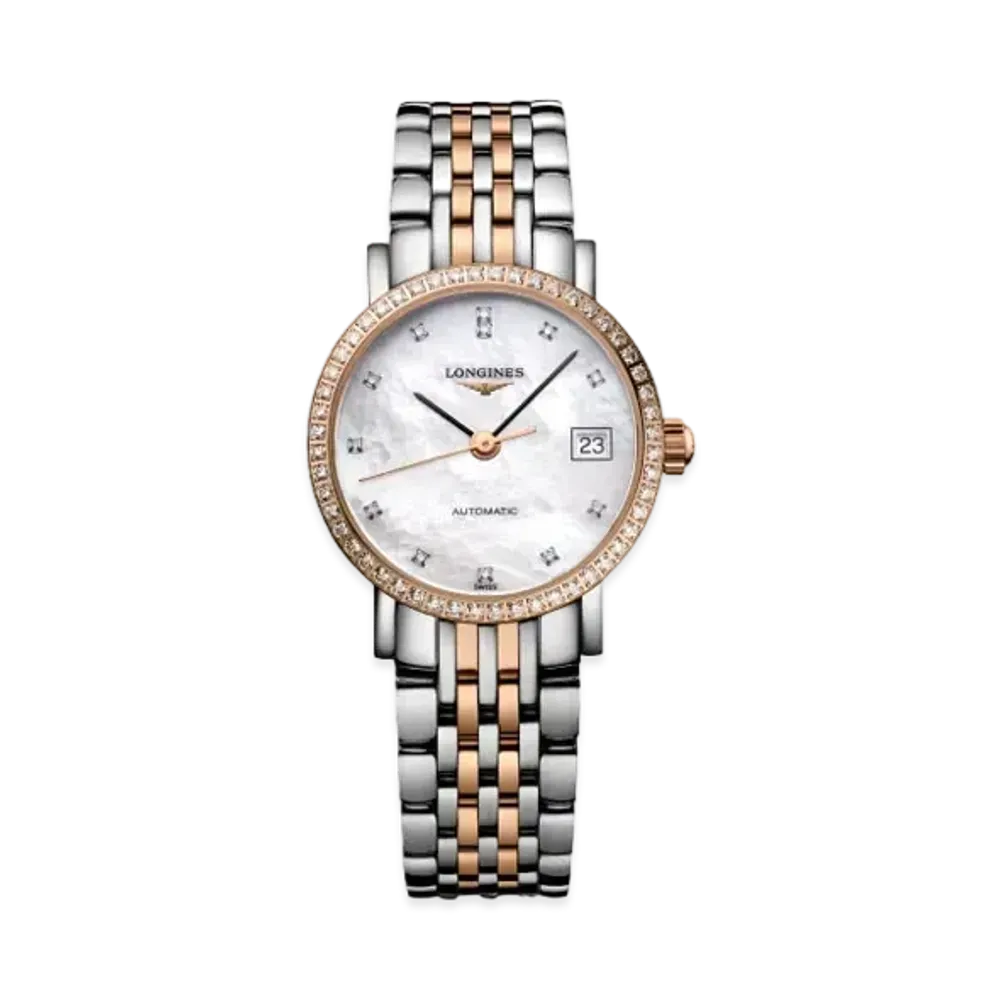 Longines Elegant Collection 29.00 mm "White Mother-of-Pearl/Stainless Steel/Pink Gold" L4.310.5.88.7