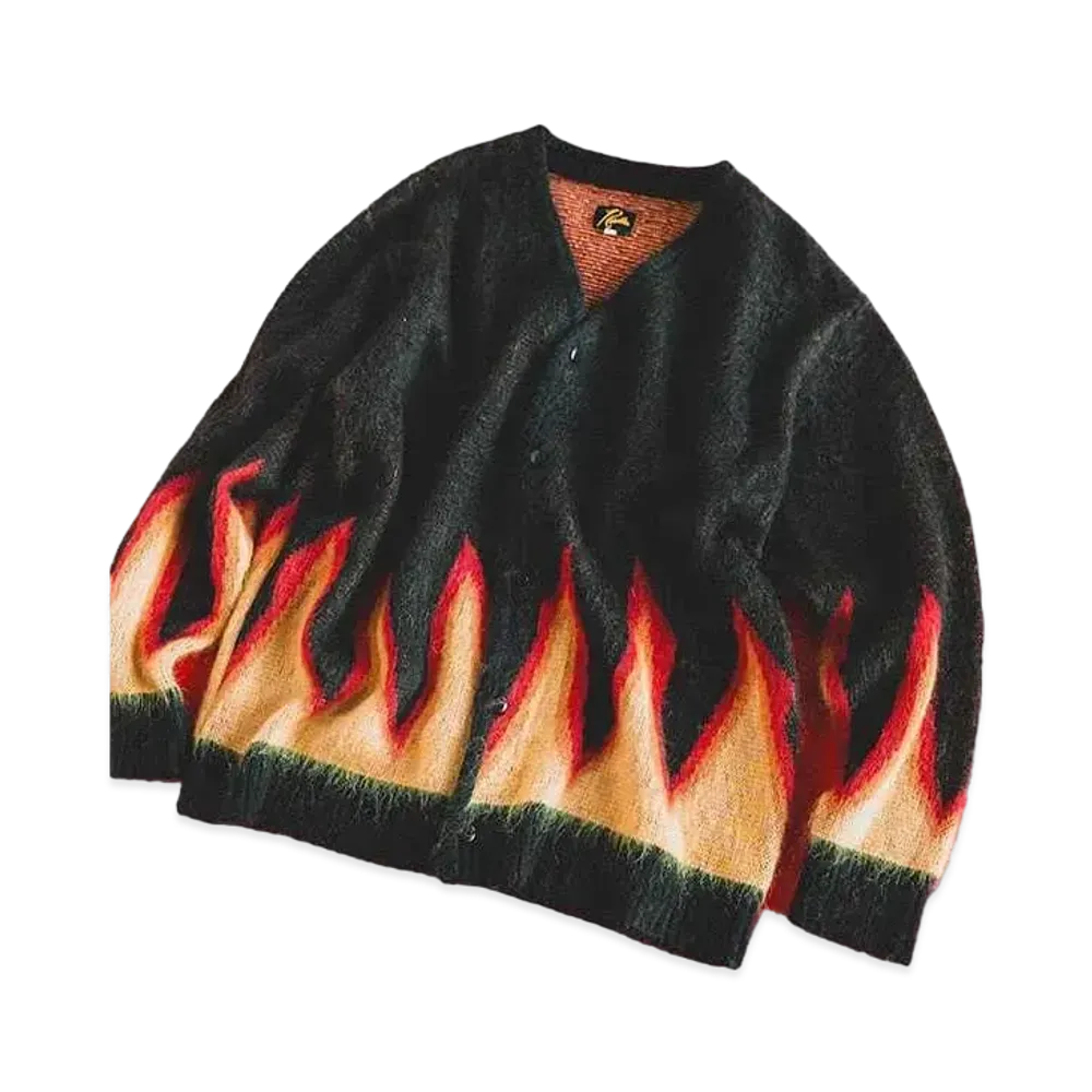 Needles x BEAMS JAPAN Mohair Cardigan "Black"