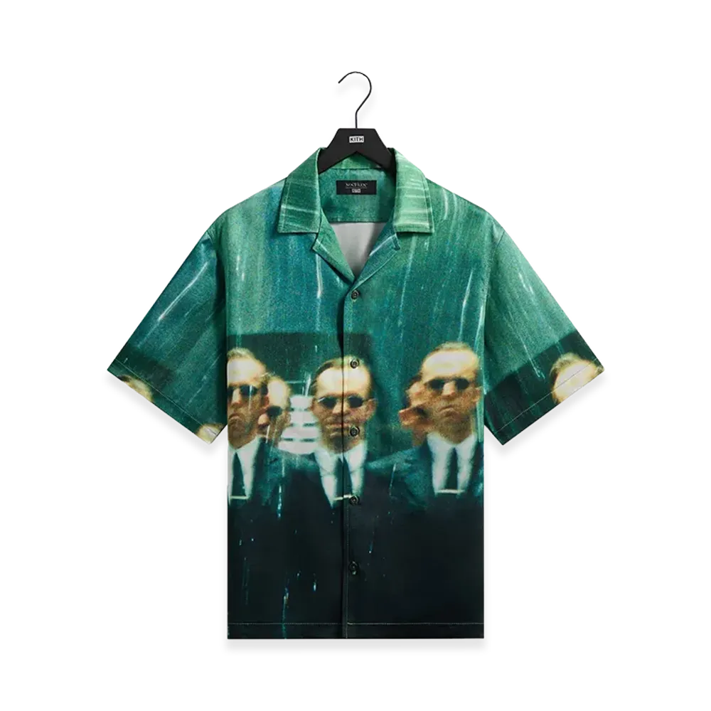 Kith x The Matrix All-Over Printed Thompson Camp Collar Shirt "Taiga"