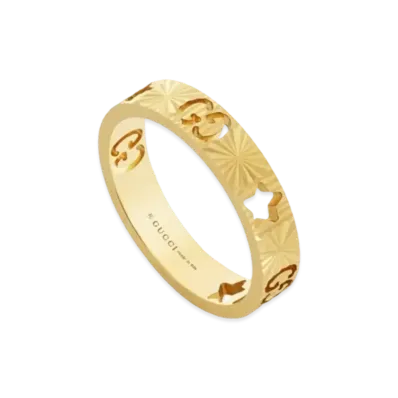 GUCCI Icon Star Detail 18K Ring "Silver"