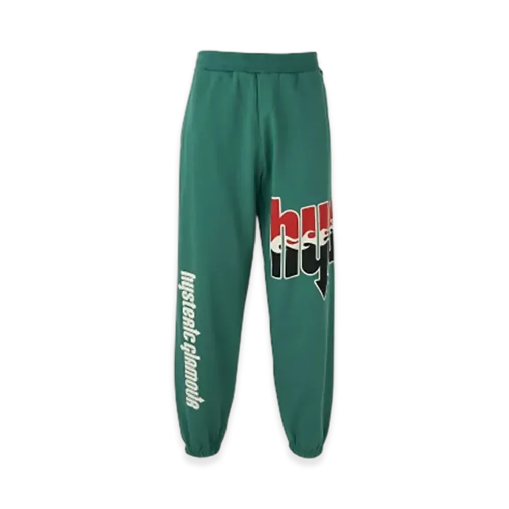 HYSTERIC GLAMOUR HYS Flare Logo Sweatpants "Green"