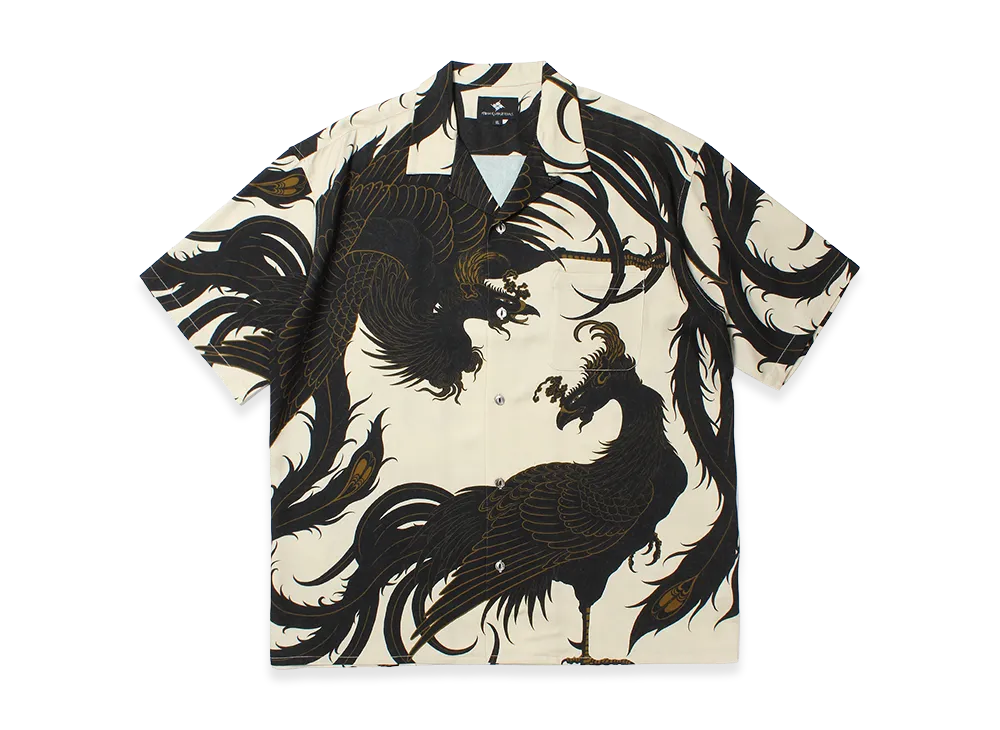 APHRODITEGANG GAKKIN x BUDSPOOL Kokuzuicho Hawaiian Shirt "White"