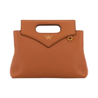 MCM Women's Caramel Leather Mini Soft Diamond Handbag "Brown"