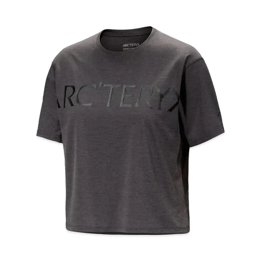 ARC'TERYX Women's Teema Cropped Word Short Sleeve X000007695 "Black Hether"