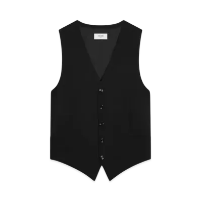 CELINE Men's Vest in Wool and Mohair "Black"