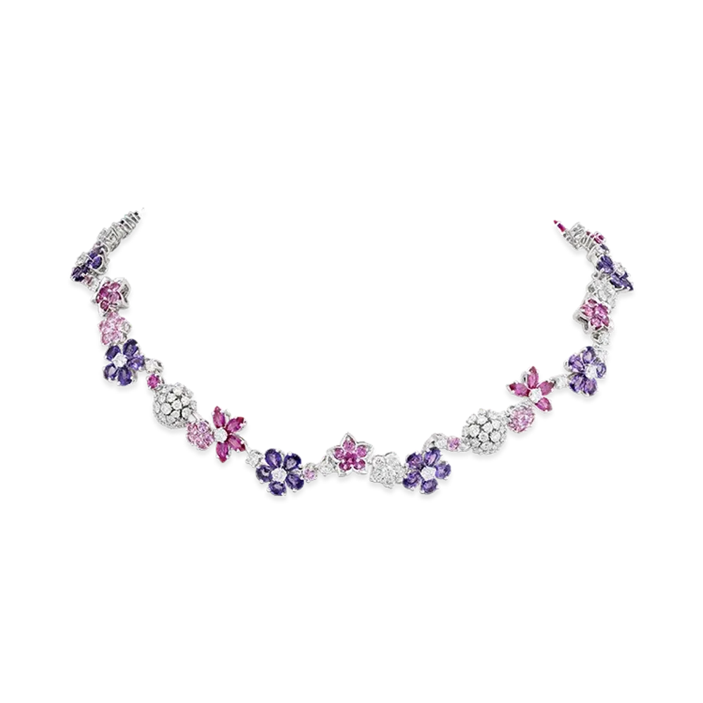 Van Cleef & Arpels Folie des Pres necklace "18K White gold/Sapphire/Diamond"