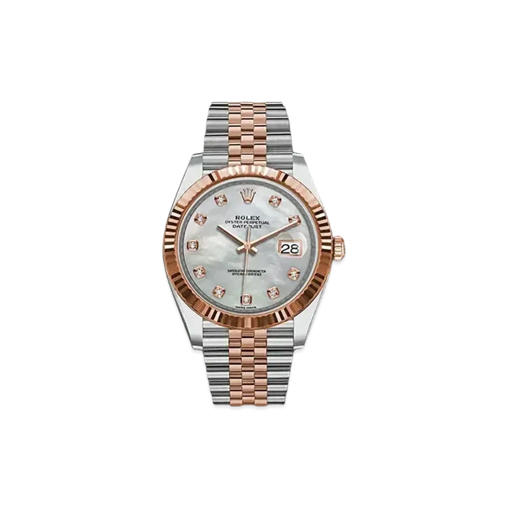 ROLEX Datejust 41 White Shell Dial 10P Diamonds 126331NG
