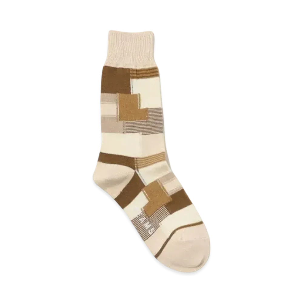 BEAMS Patchwork Socks "Beige"