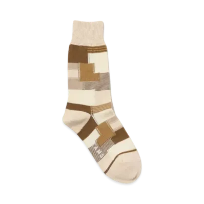 BEAMS Patchwork Socks "Beige"