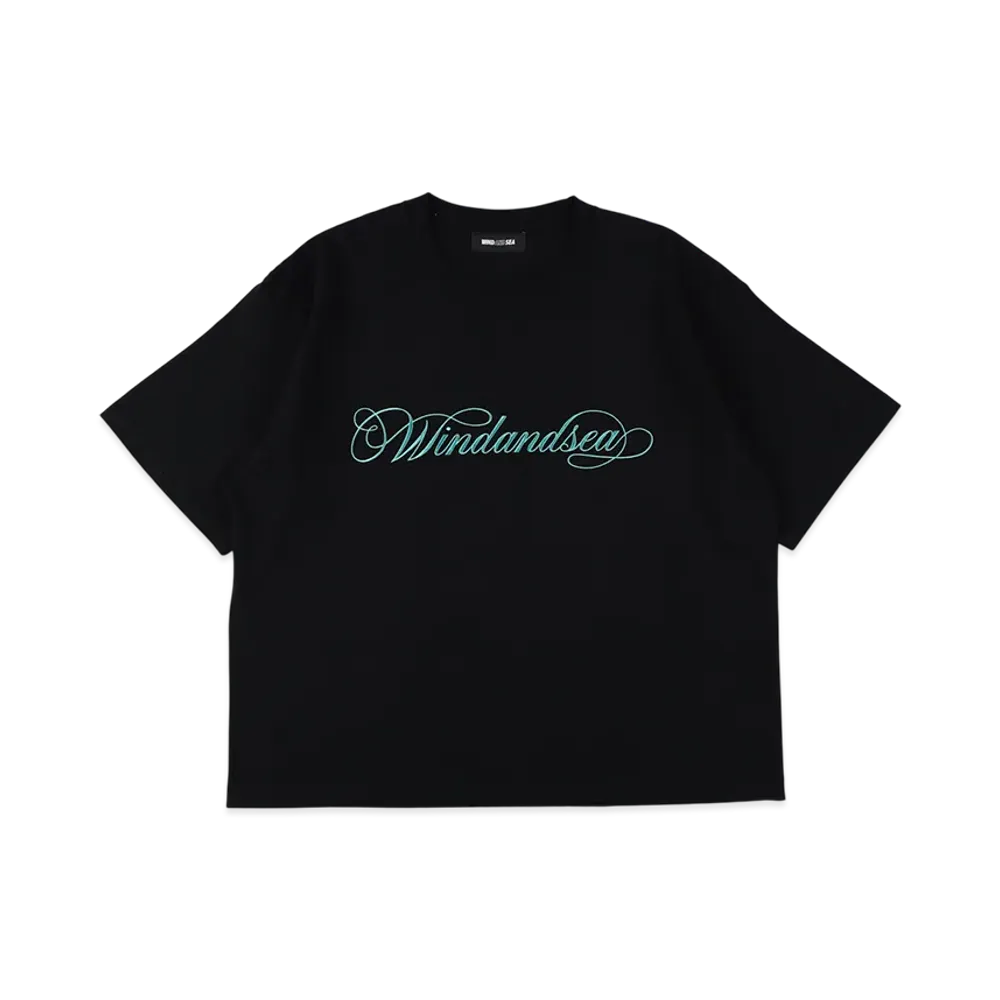 WIND AND SEA Caligraphy Embroidery Tee "Black"