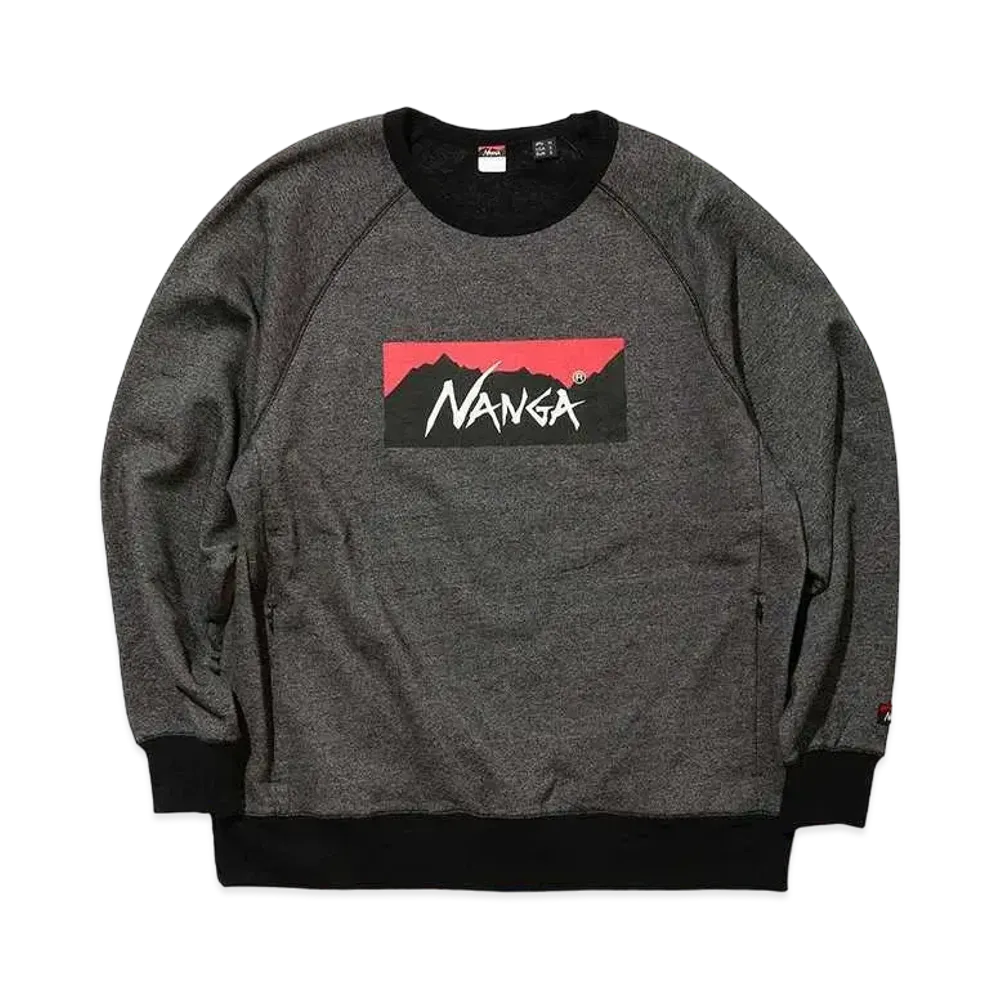 NANGA Eco Hybrid Box Logo Sweatshirt (Unisex) "Black"