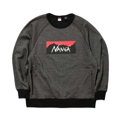 NANGA Eco Hybrid Box Logo Sweatshirt (Unisex) "Black"
