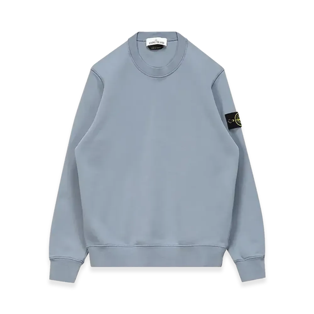 Stone Island Patch Logo Crewneck Sweatshirt "Mid Blue"