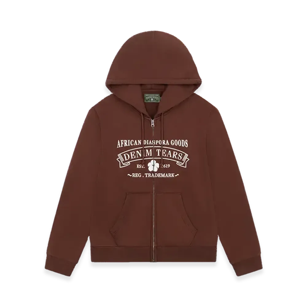 DENIM TEARS ADG Zip Hoodie "Brown"