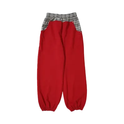 HTH Check pattern sweat pants "RED"