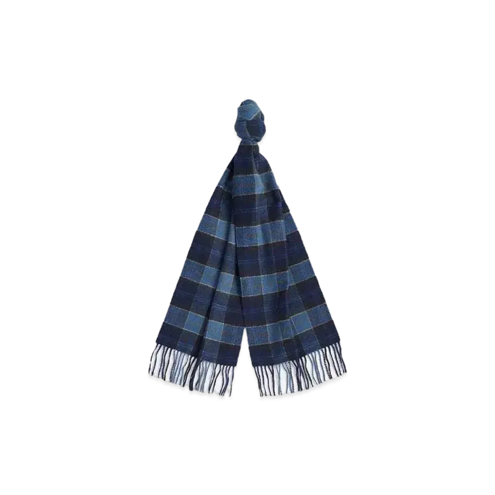 Barbour Wool Tartan Scarf "Light Blue"