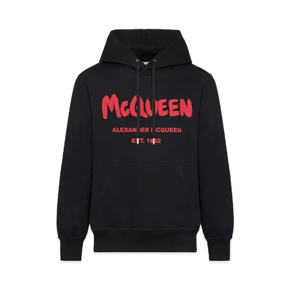 Alexander McQUEEN McQueen Graffiti Hooded Sweatshirt "Black"
