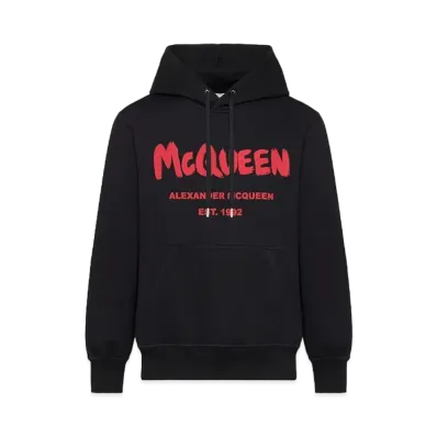 Alexander McQUEEN McQueen Graffiti Hooded Sweatshirt "Black"