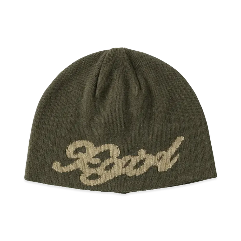 X-Girl Women's Script Logo Jacquard Beanie "Olive"
