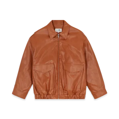 MM6 Maison Margiela Women's Faux Leather Jacket "Brown"