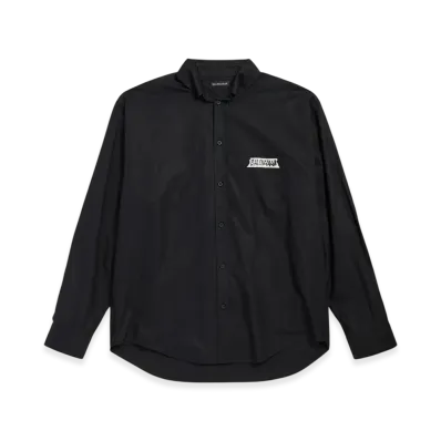 BALENCIAGA Masking Tape Long Sleeve Shirt Large Fit "Black"