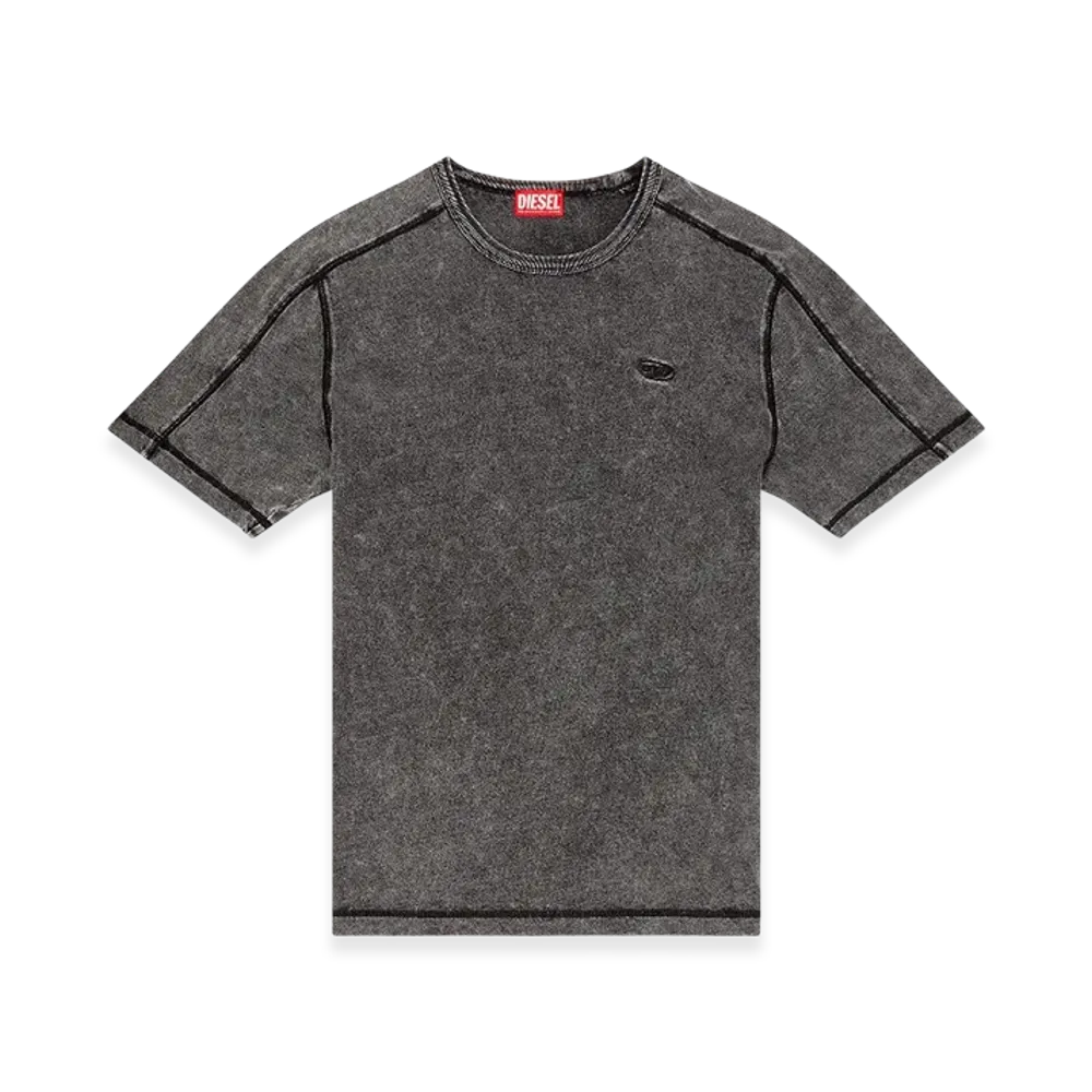 Diesel T-Adjind Denim-Look Jersey T-Shirt "Dark Gray"