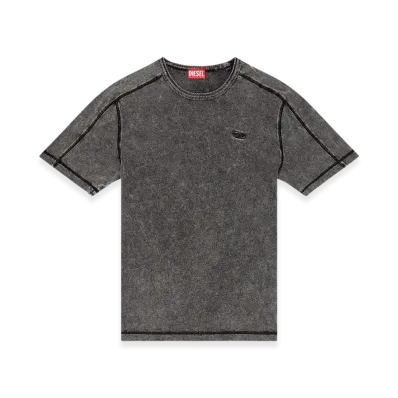Diesel T-Adjind Denim-Look Jersey T-Shirt "Dark Gray"
