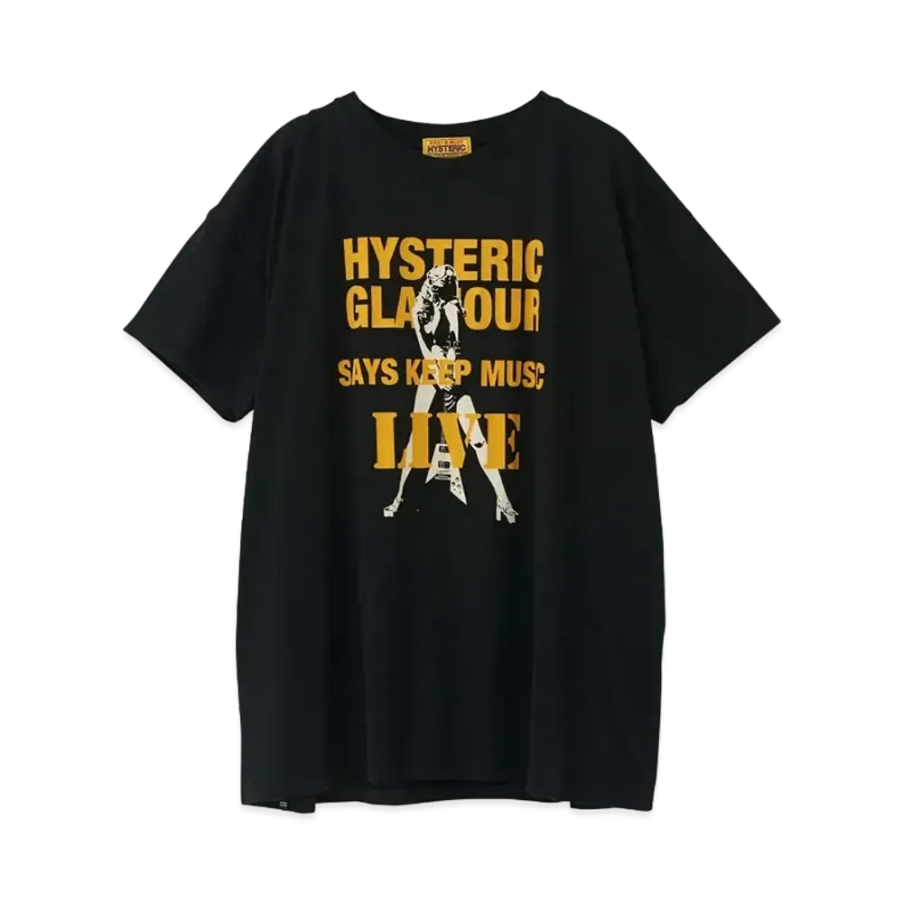 HYSTERIC GLAMOUR Keep Music Over Size Tee "Black"