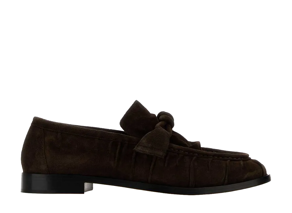 Bottega Veneta Women's Suede Astaire Loafers "Dark Brown"