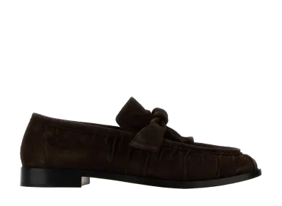 Bottega Veneta Women's Suede Astaire Loafers "Dark Brown"