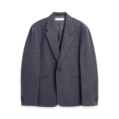 OUR LEGACY Unconstructed Shinjuku Blazer "Charcoal Bourdeaux Flow Weave"