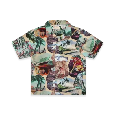 SAPEur 1950S Hawaiian Picture Print Aloha Shirt S/S Shirt "Multi"