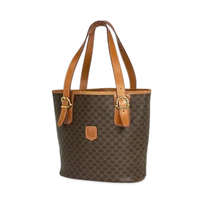 CELINE Macadam PVC Leather Tote Bag "Brown"