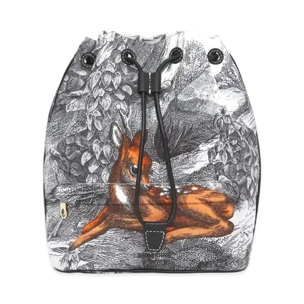Burberry Deer Sketch Print Drawcord Pouch Online Exclusive "Black/White"