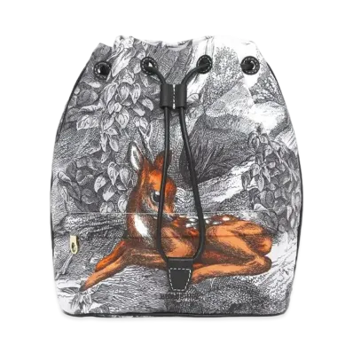 Burberry Deer Sketch Print Drawcord Pouch Online Exclusive "Black/White"