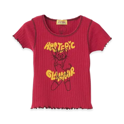 HYSTERIC GLAMOUR Women's Ivy/Naughty Kitty Mini Tee "Pink"