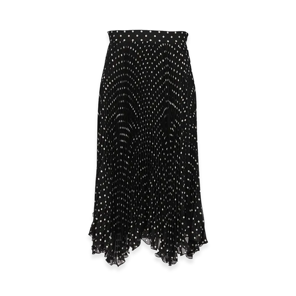 Valentino Women's Silk Polka Dot Skirt "Black"